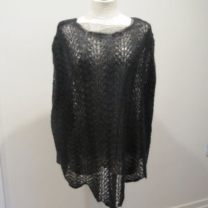 DEA KUDIBAL Copenhagen Black Knit Poncho Petite